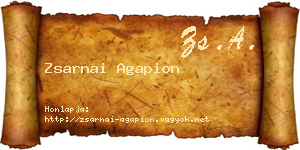 Zsarnai Agapion névjegykártya